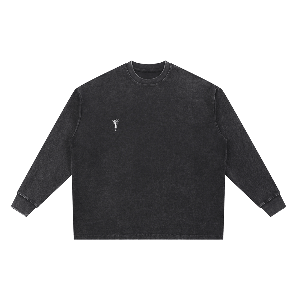 Mineral Wash Waffle Oversized T-Shirt - Inside Thoughts