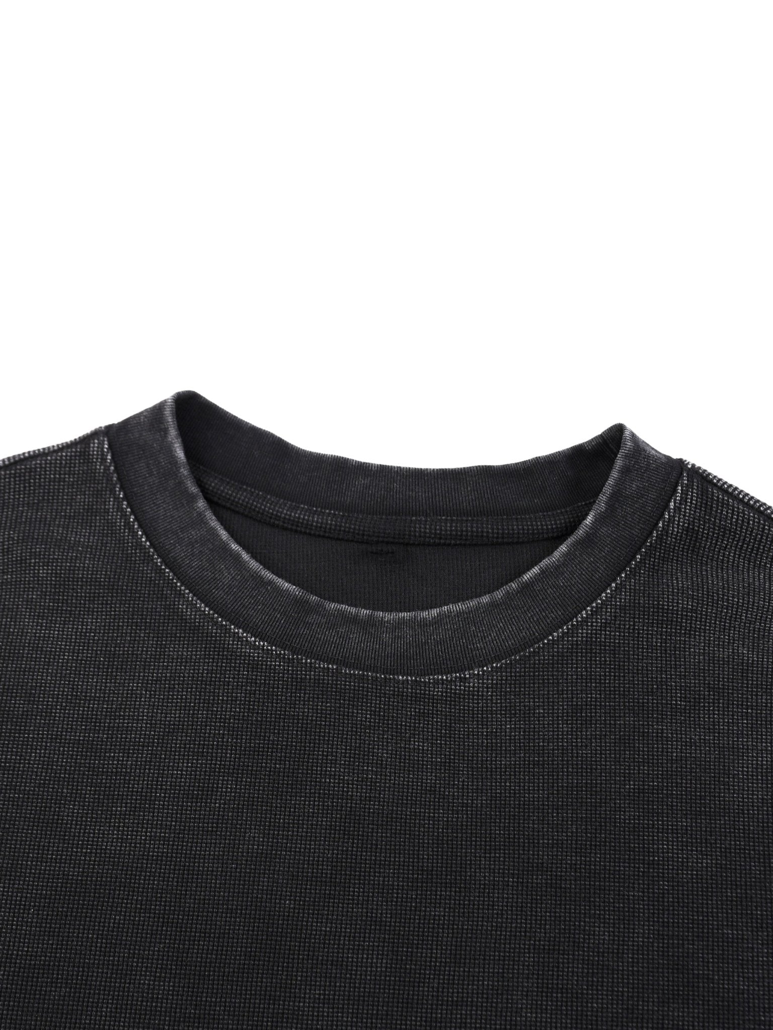 Mineral Wash Waffle Oversized T-Shirt - Inside Thoughts