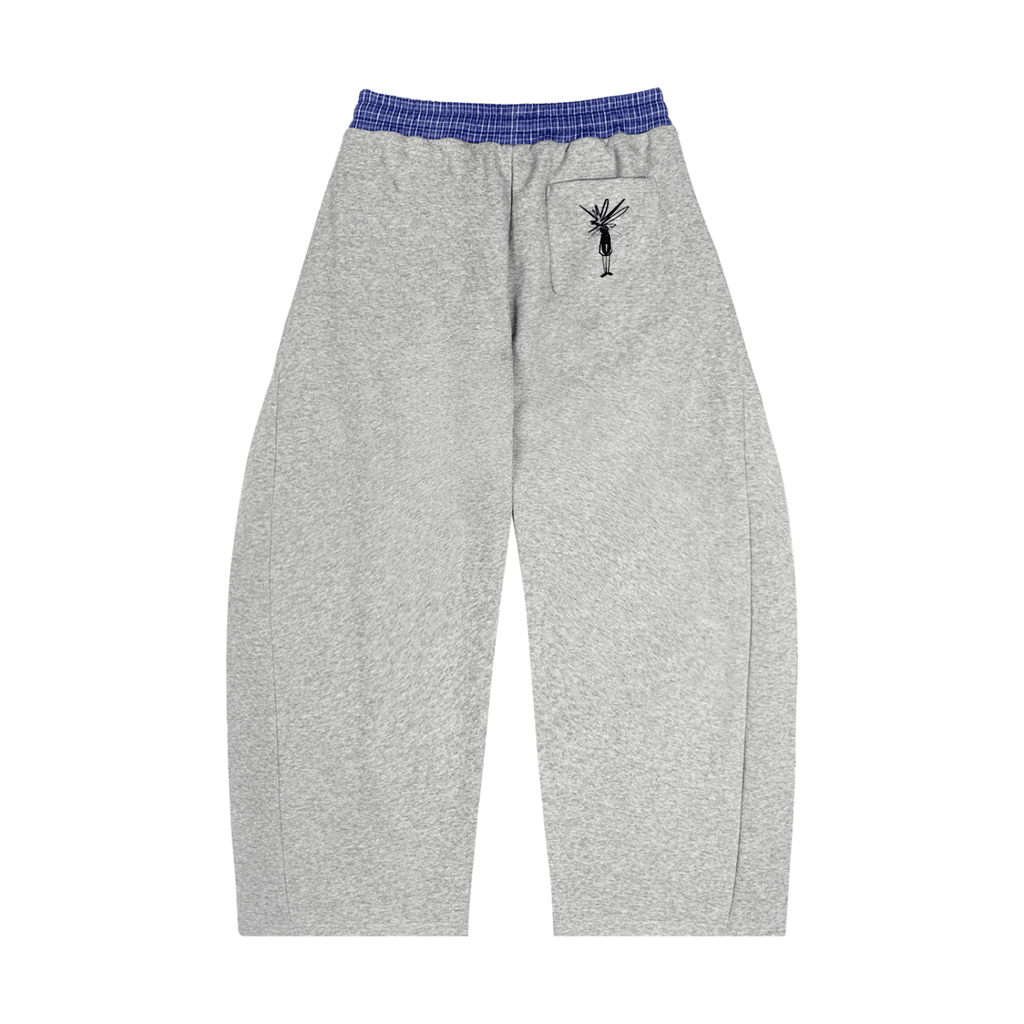 Plaid Waistband Barrel Sweatpants - Inside Thoughts
