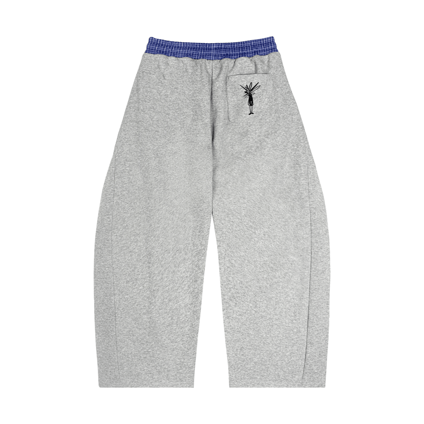 Plaid Waistband Barrel Sweatpants - Inside Thoughts