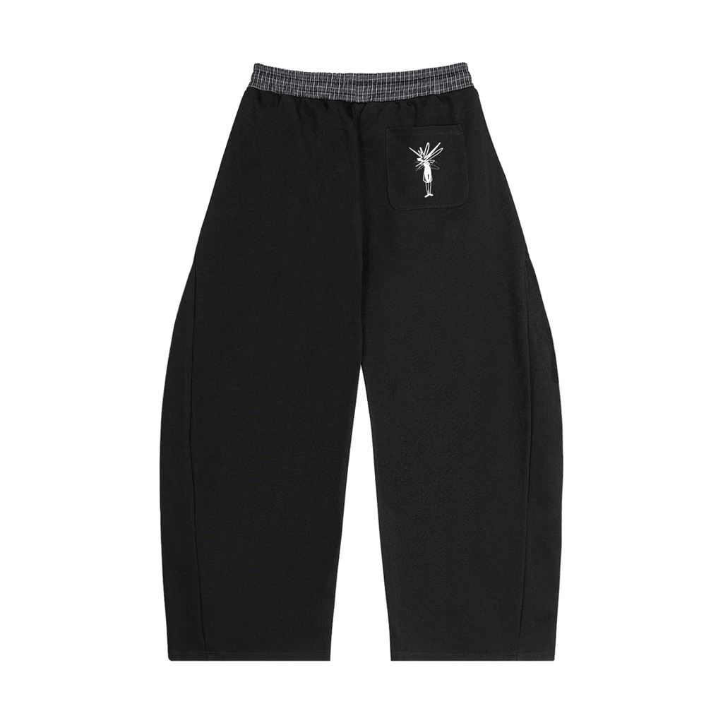 Plaid Waistband Barrel Sweatpants - Inside Thoughts