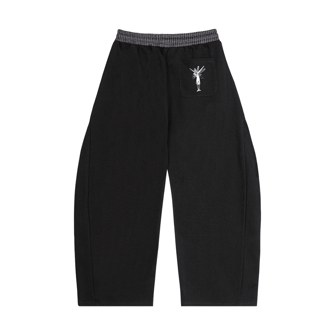 Plaid Waistband Barrel Sweatpants - Inside Thoughts