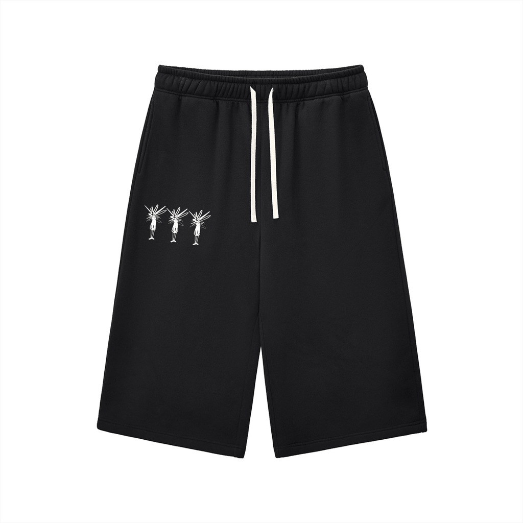 Relaxed Drawstring Three - quarter Sweatpants - Inside Thoughts
