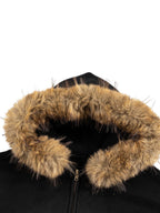 Sun Fade Boxy Detachable Fur Hoodie - Inside Thoughts
