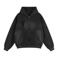 Sunfade Two - way Zipper Boxy Fleece Hoodie - Inside Thoughts