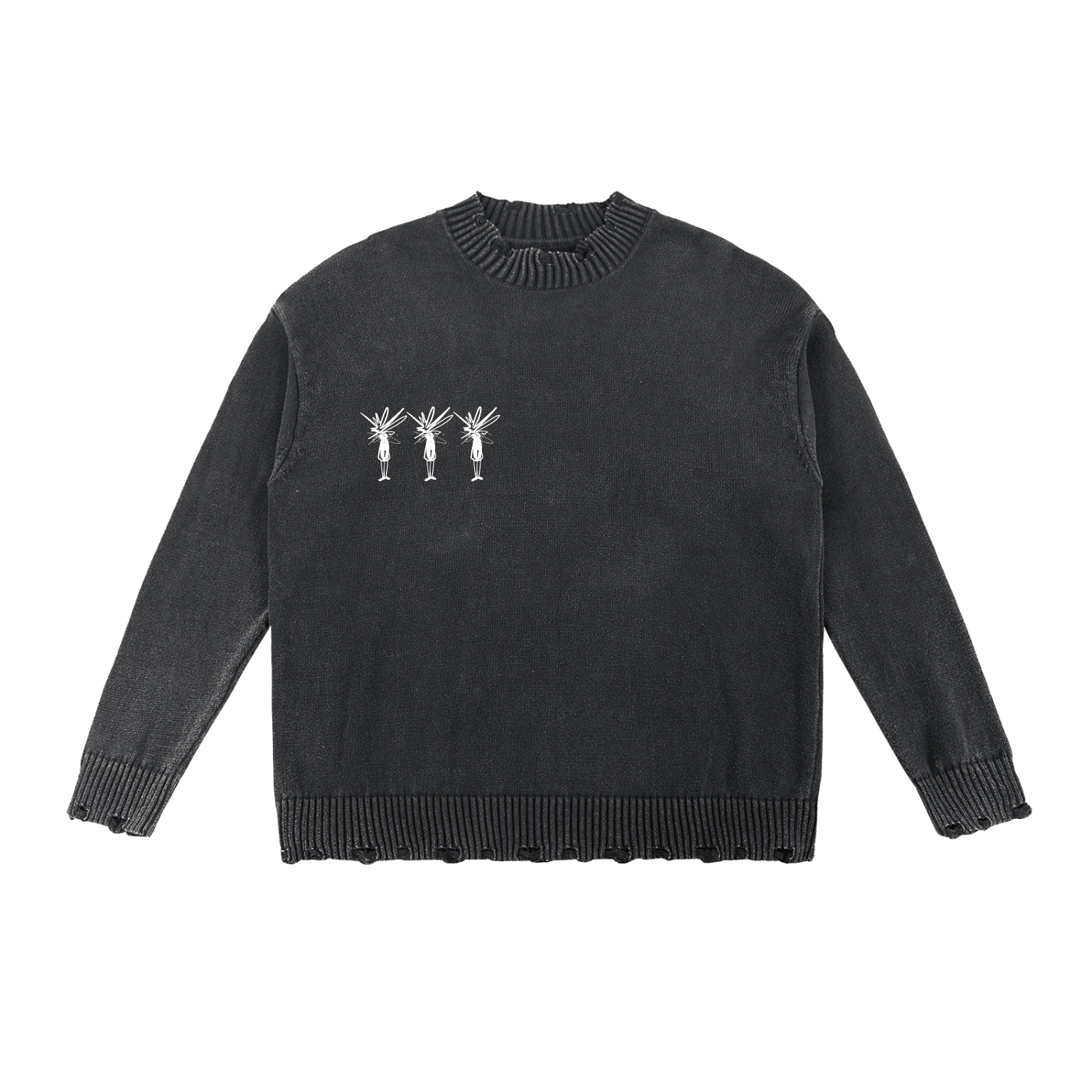 Vintage Washed Distressed Sweater - Inside Thoughts