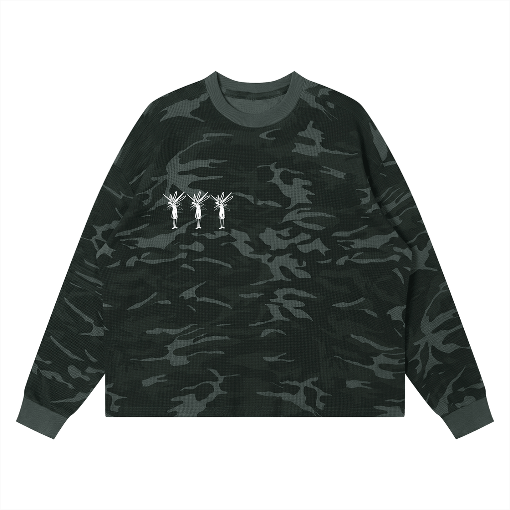 Waffle Camo Boxy Long Sleeve - Inside Thoughts