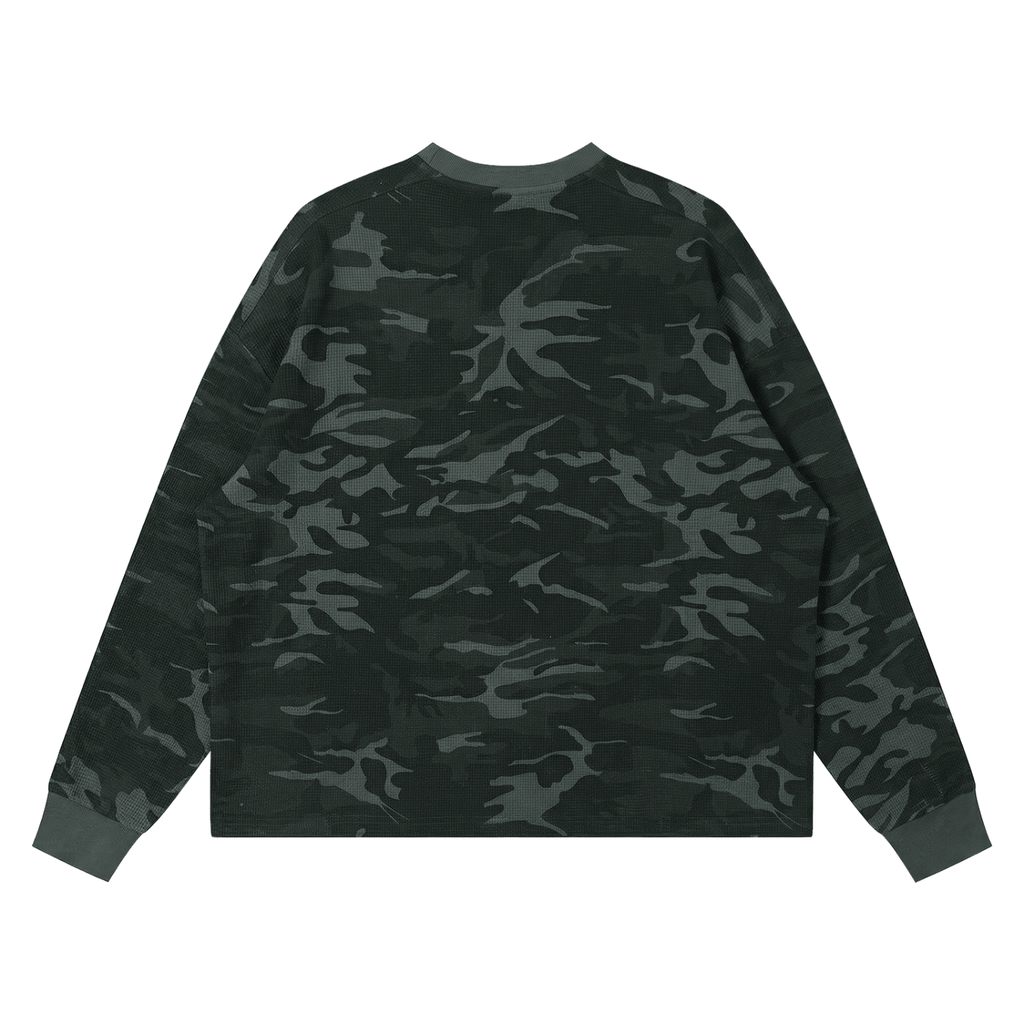 Waffle Camo Boxy Long Sleeve - Inside Thoughts