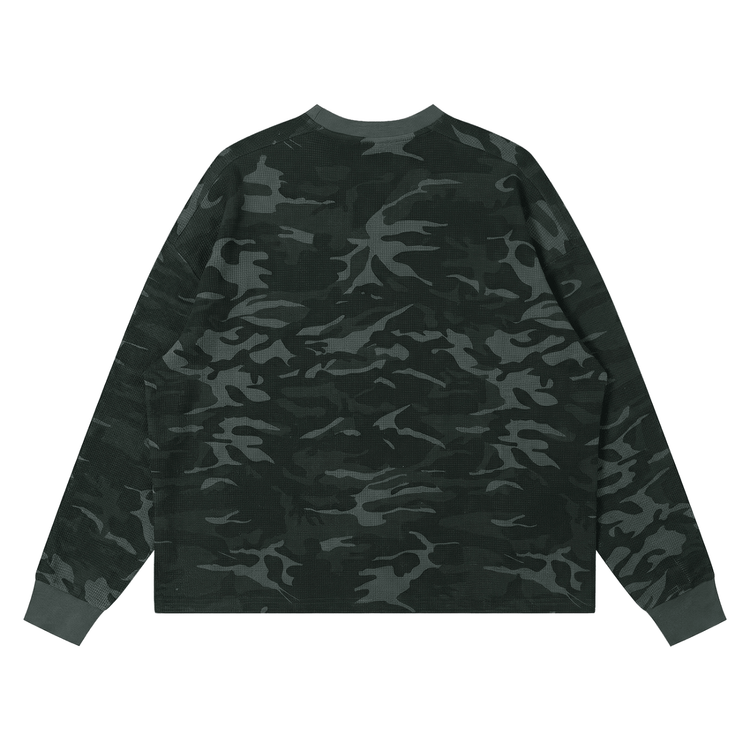 Waffle Camo Boxy Long Sleeve - Inside Thoughts
