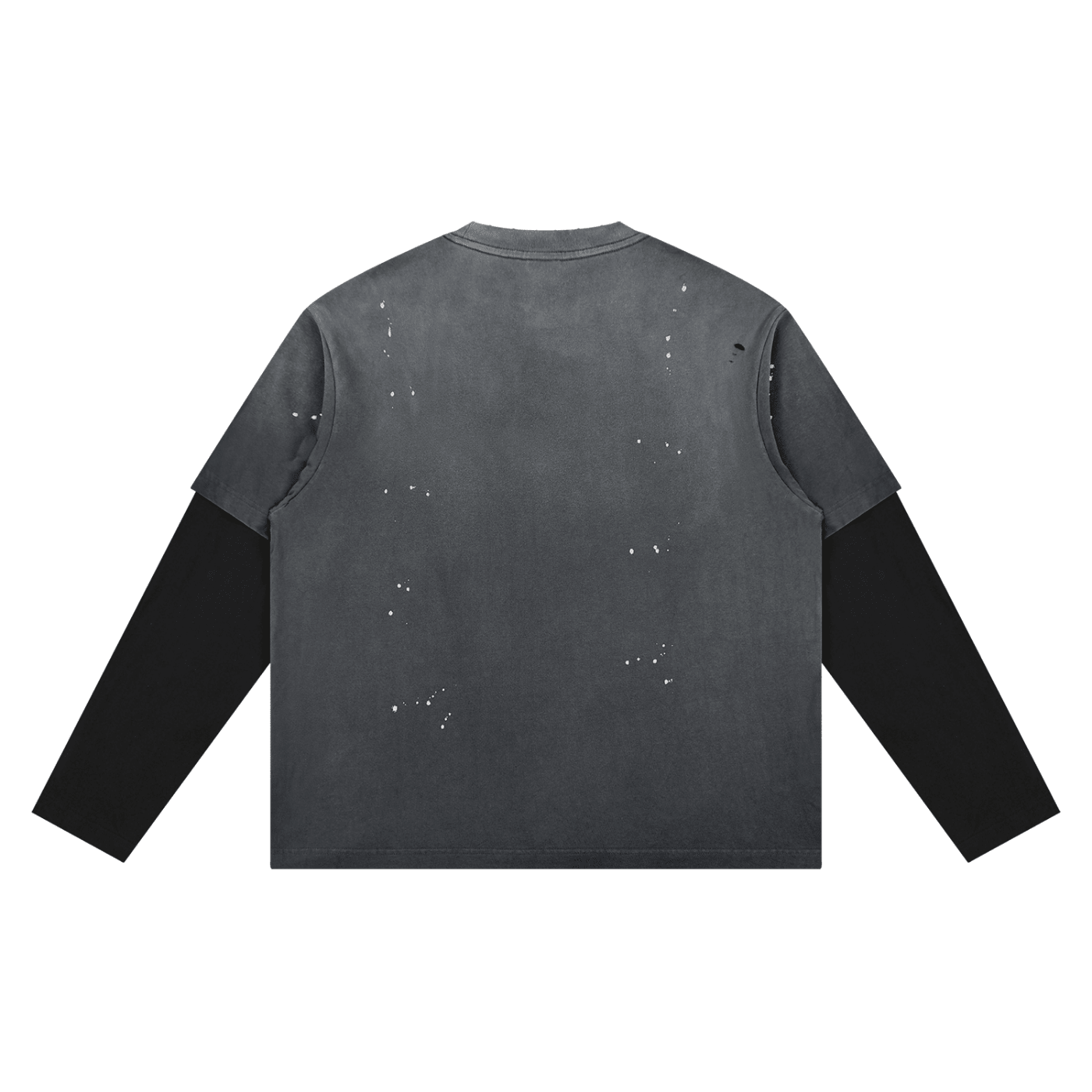 Washed Black Distressed Layer T-Shirt - Inside Thoughts