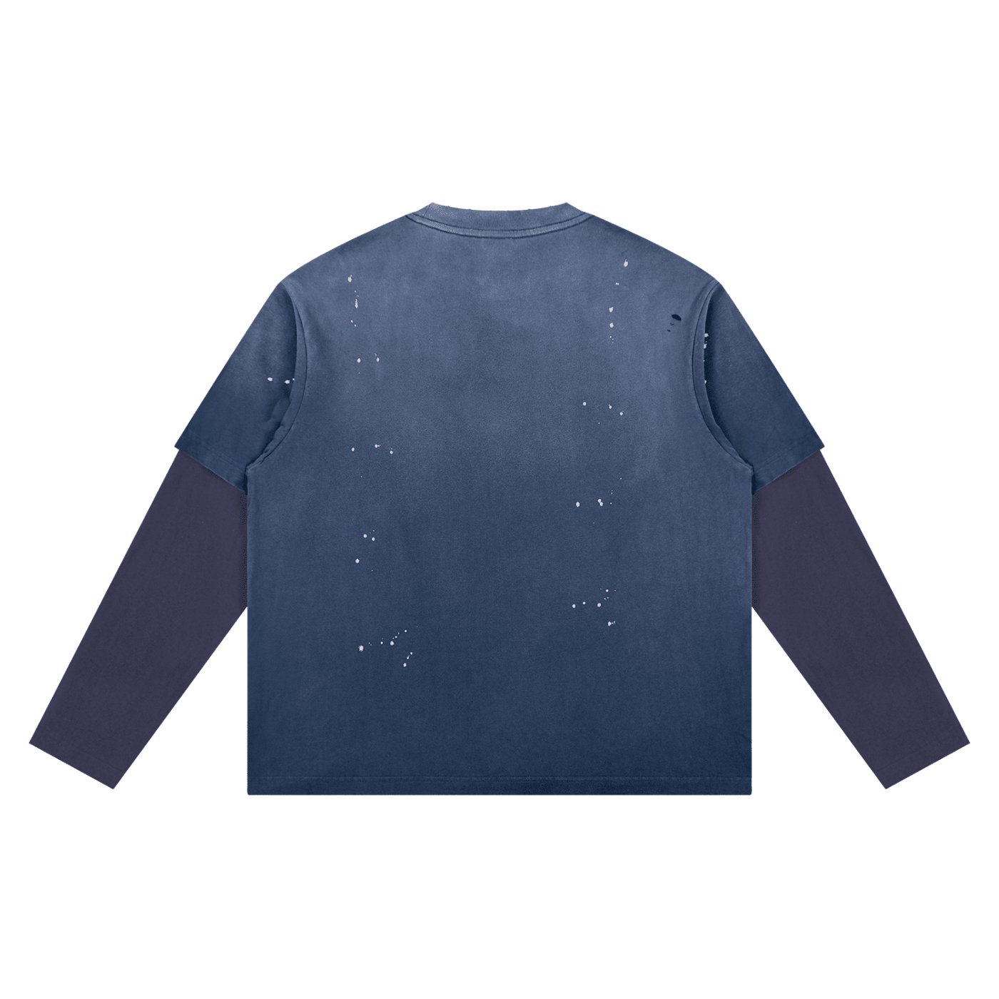 Washed Blue Distressed Layer T-Shirt - Inside Thoughts
