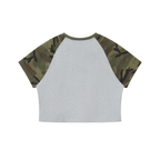 Women’s Camo Raglan Crop T-Shirt - Inside Thoughts
