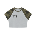 Women’s Camo Raglan Crop T-Shirt - Inside Thoughts