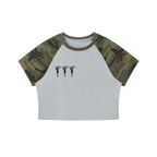 Women’s Camo Raglan Crop T-Shirt - Inside Thoughts