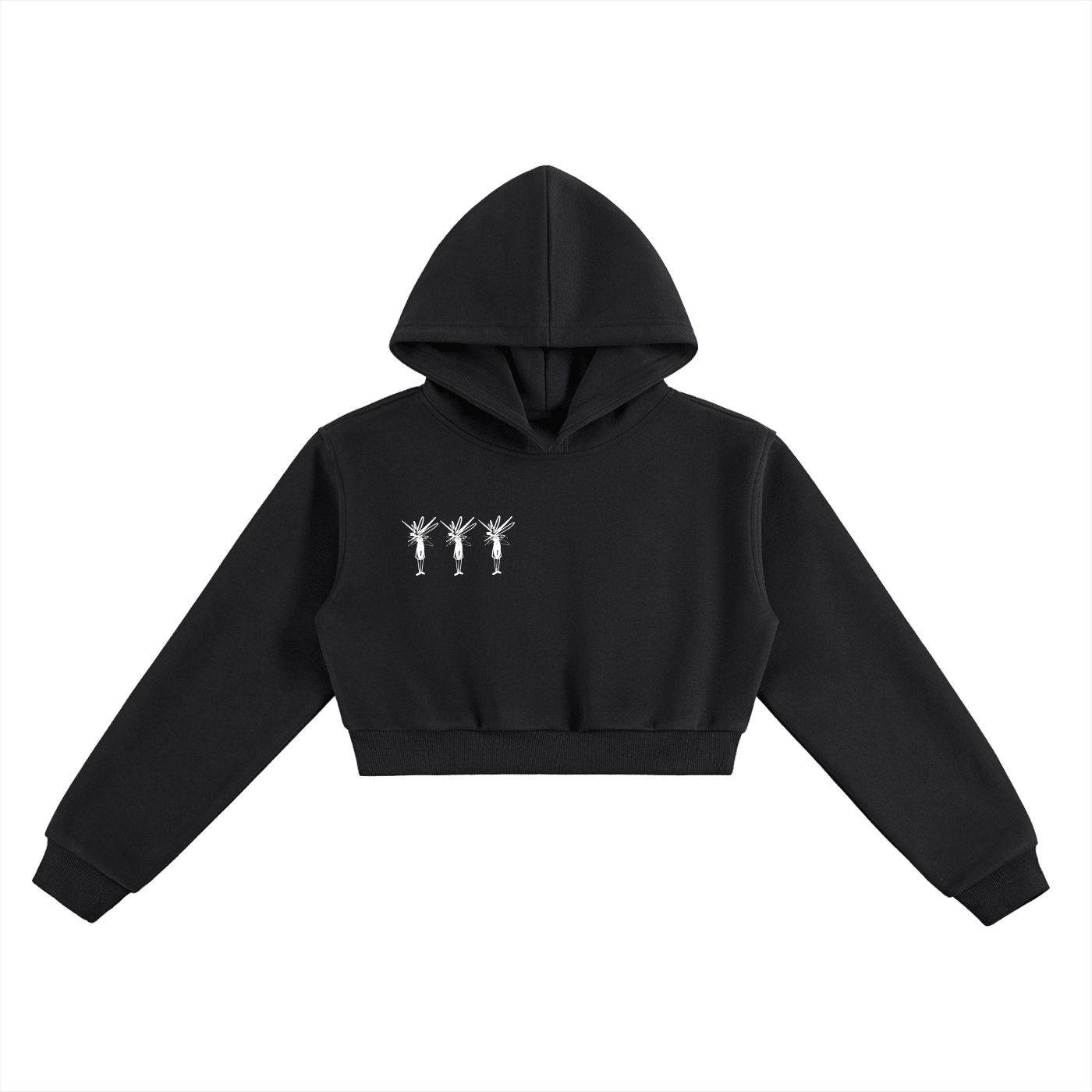 Womens Essential Cropped Hoodie - Inside Thoughts