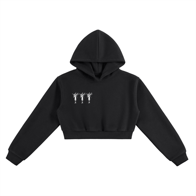 Womens Essential Cropped Hoodie - Inside Thoughts