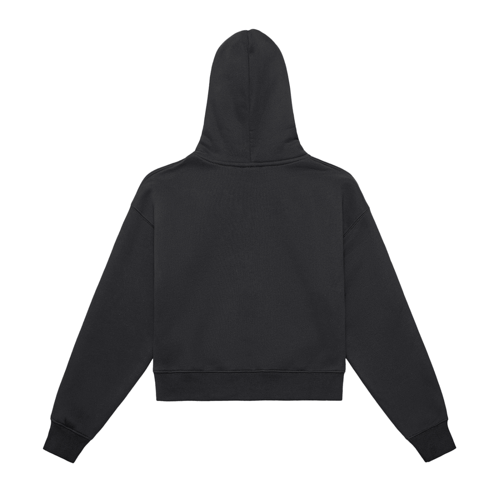 Womens Fleeced Zip-Up Cropped Hoodie - Inside Thoughts