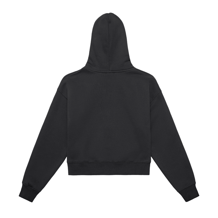 Womens Fleeced Zip-Up Cropped Hoodie - Inside Thoughts