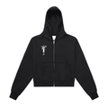 Womens Fleeced Zip-Up Cropped Hoodie - Inside Thoughts