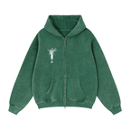 Zip-Through Boxy Fleece Hoodie - Inside Thoughts