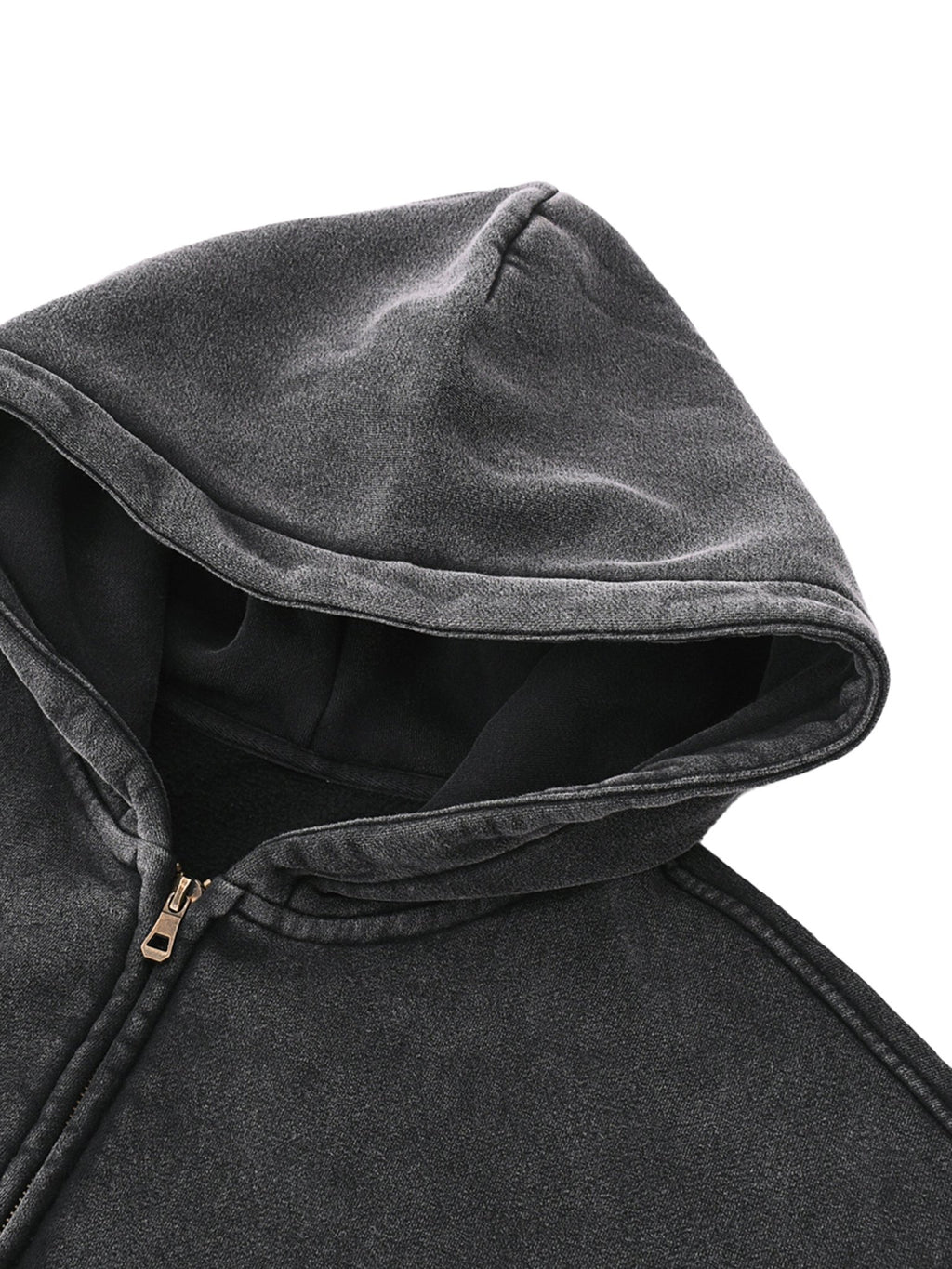 Zip - Through Boxy Fleece Hoodie - Inside Thoughts