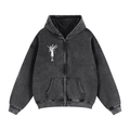 Zip - Through Boxy Fleece Hoodie - Inside Thoughts