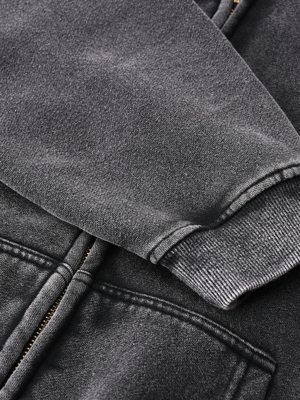 Zip - Through Boxy Fleece Hoodie - Inside Thoughts